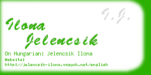 ilona jelencsik business card